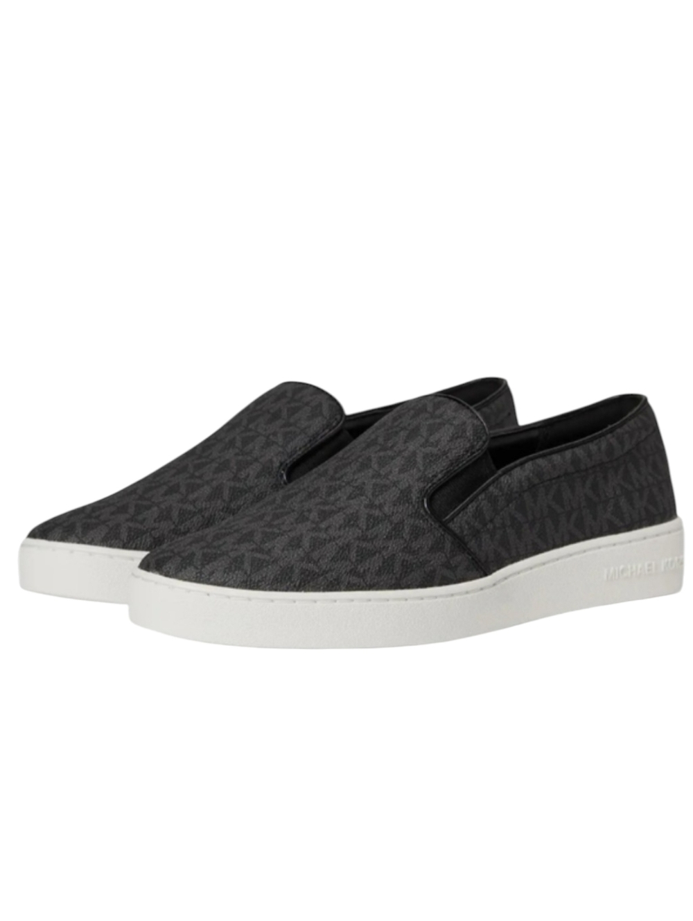 Michael Kors Slip On Laceless Sneakers Black White Gold Women's Size 8.5